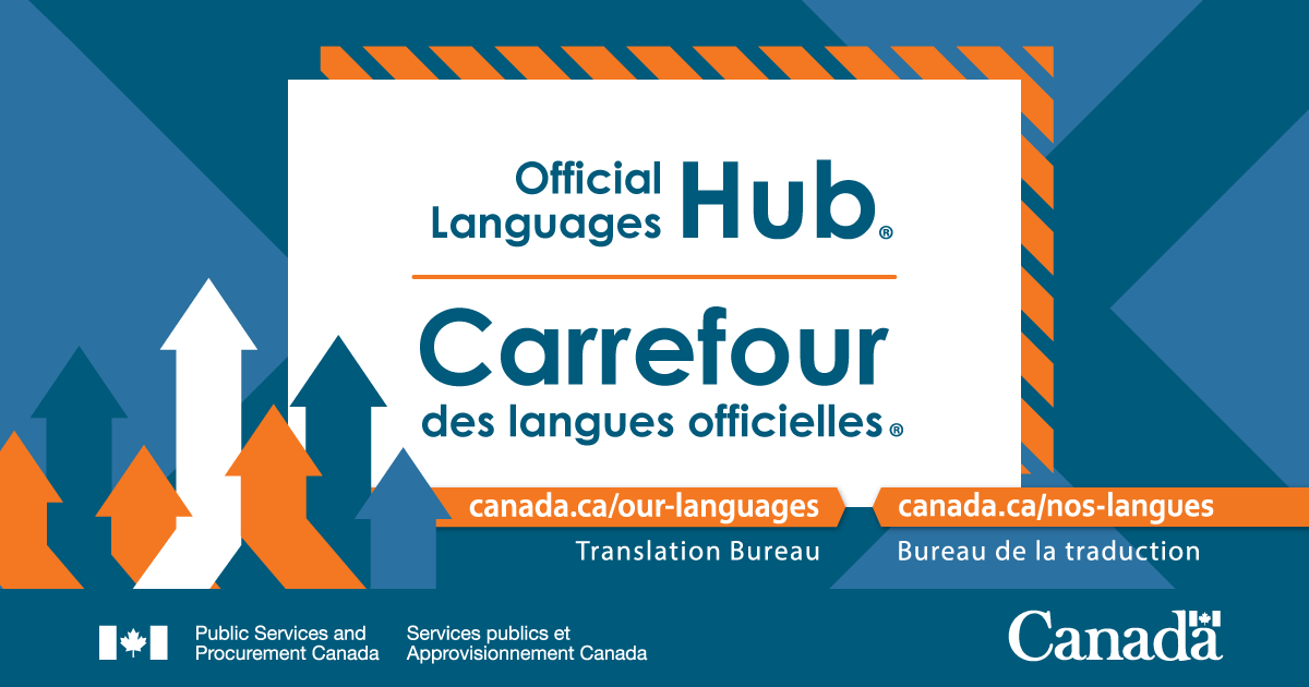 Bilingual banner (English first) for X message number 2 to promote the Official Languages Hub®.