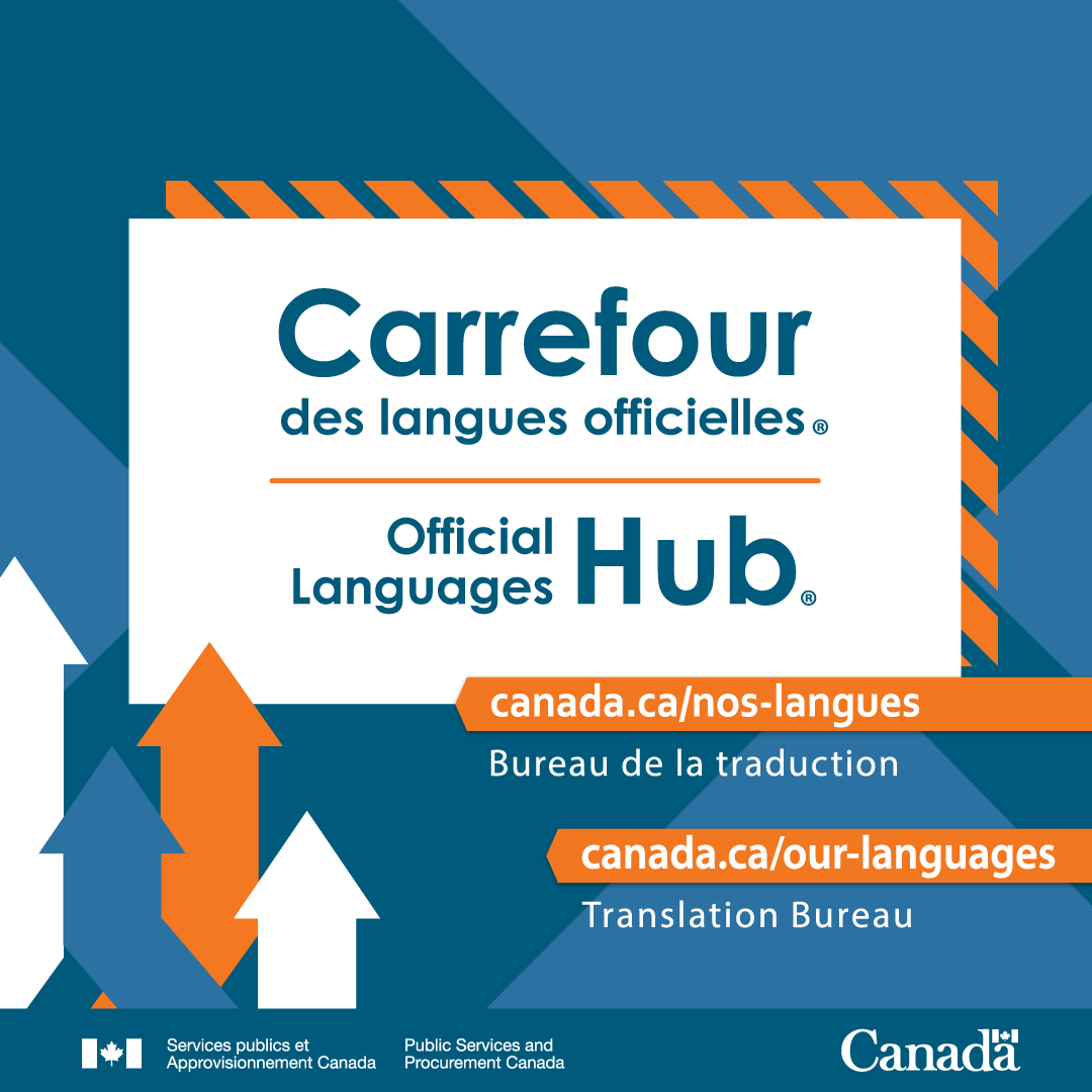 Bilingual banner (French first) for Instagram message to promote the Official Languages Hub®.