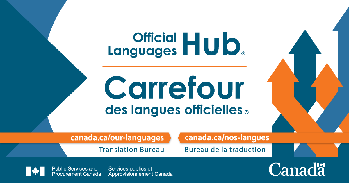 Bilingual banner (English first) for X message number 1 to promote the Official Languages Hub®.