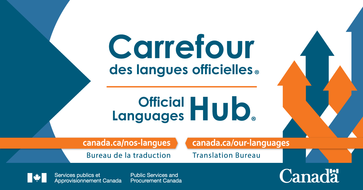 Bilingual banner (French first) for X message number 1 to promote the Official Languages Hub®.