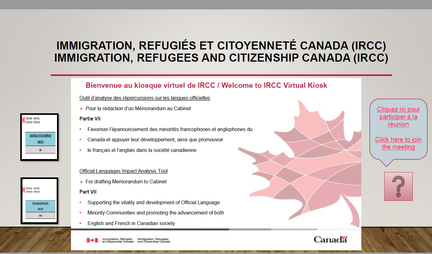 Kiosque virtuel de Immigration, Réfugiés et Citoyenneté Canada