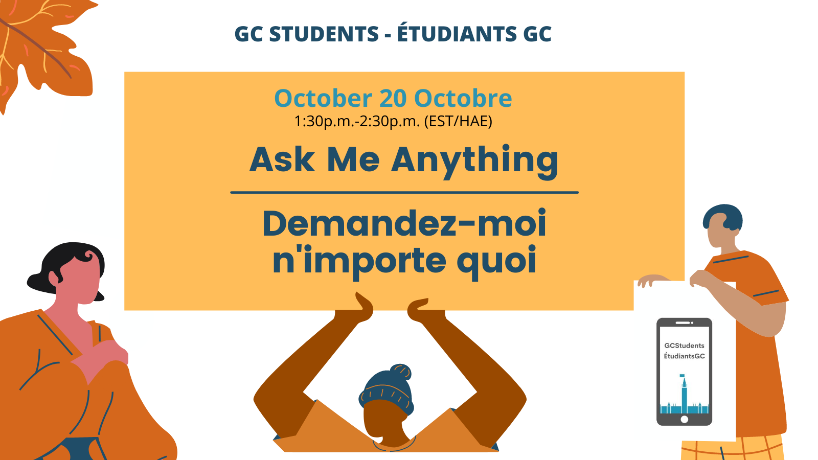 Ask Me Anything promo image for October - Image promo pour Demandez-moi n'importe quoi d'octobre