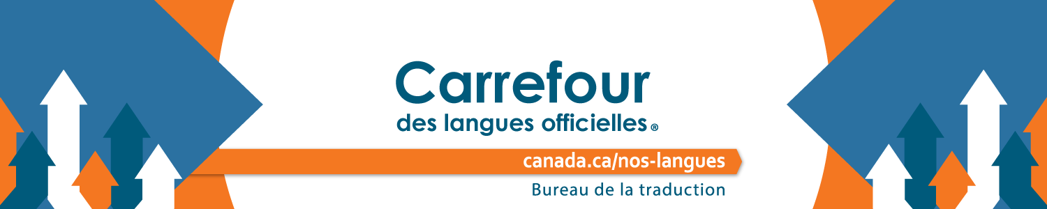 Bannière Web unilingue française du Carrefour des langues officielles® en format 1500 X 300.