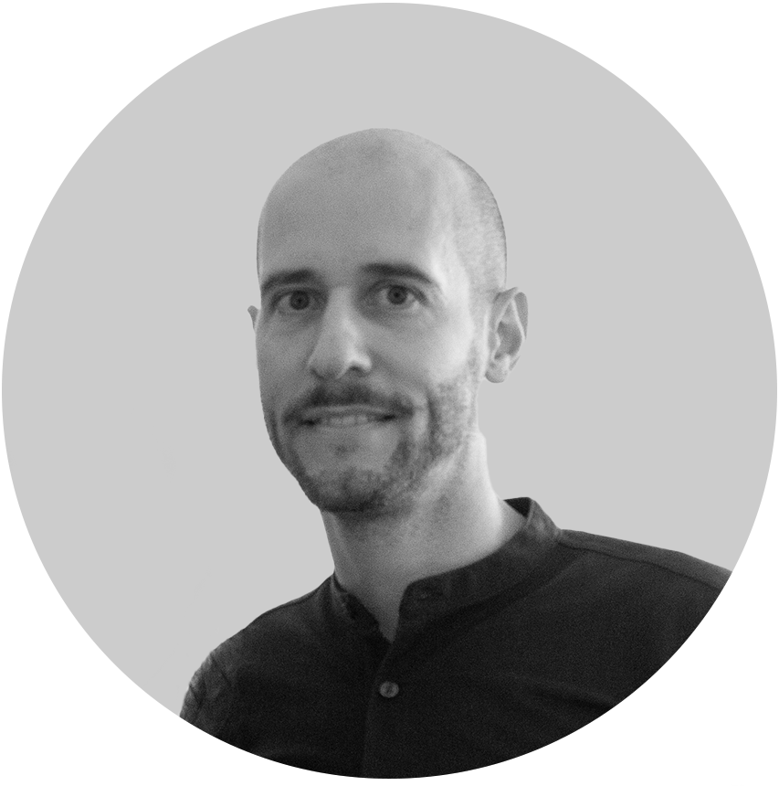 A black and white portrait of Daniel Villate, Senior Researcher and Designer at Policy Community Partnerships Office