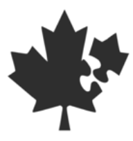 Logo des Agents libres du Canada : une feuille d'érable dont le lobe droit a la forme d'un morceau de casse-tête.