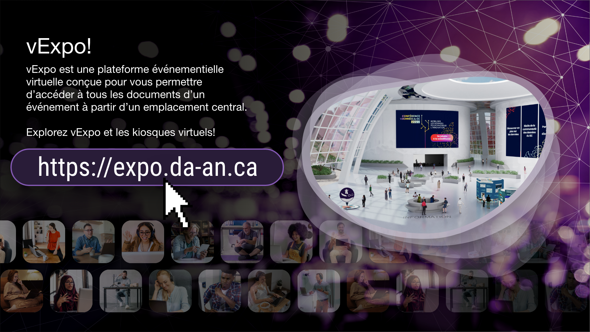 vExpo is a virtual event platform designed to provide you access to all event material from one central location.
